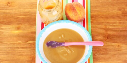 Papilla de durazno y manzana