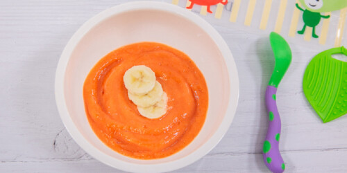 Papillas de fruta de temporada para bebés de 10 meses