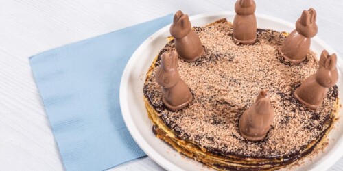 Postres con conejitos de chocolate sin horno