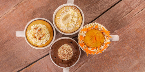 4 Pasteles en taza en microondas