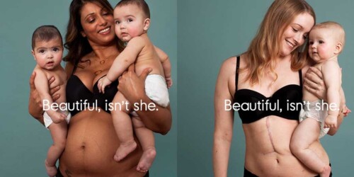 Campaña publicitaria que celebra el cuerpo del postparto