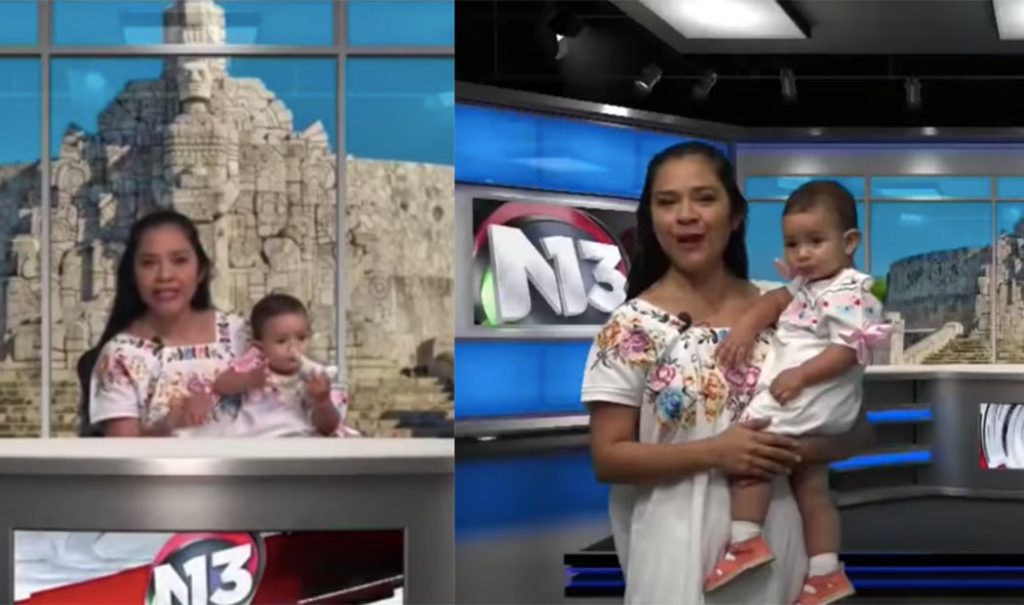 Conductora mexicana que da las noticias con su bebé en brazos y así responde la gente