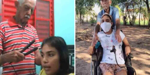 Abuelito aprende a maquillar para ayudar a su nieta a ser influencer