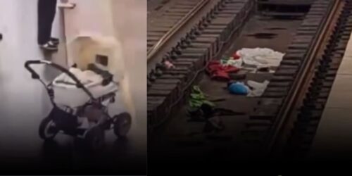 Carriola arrollada por tren en San Petersburgo