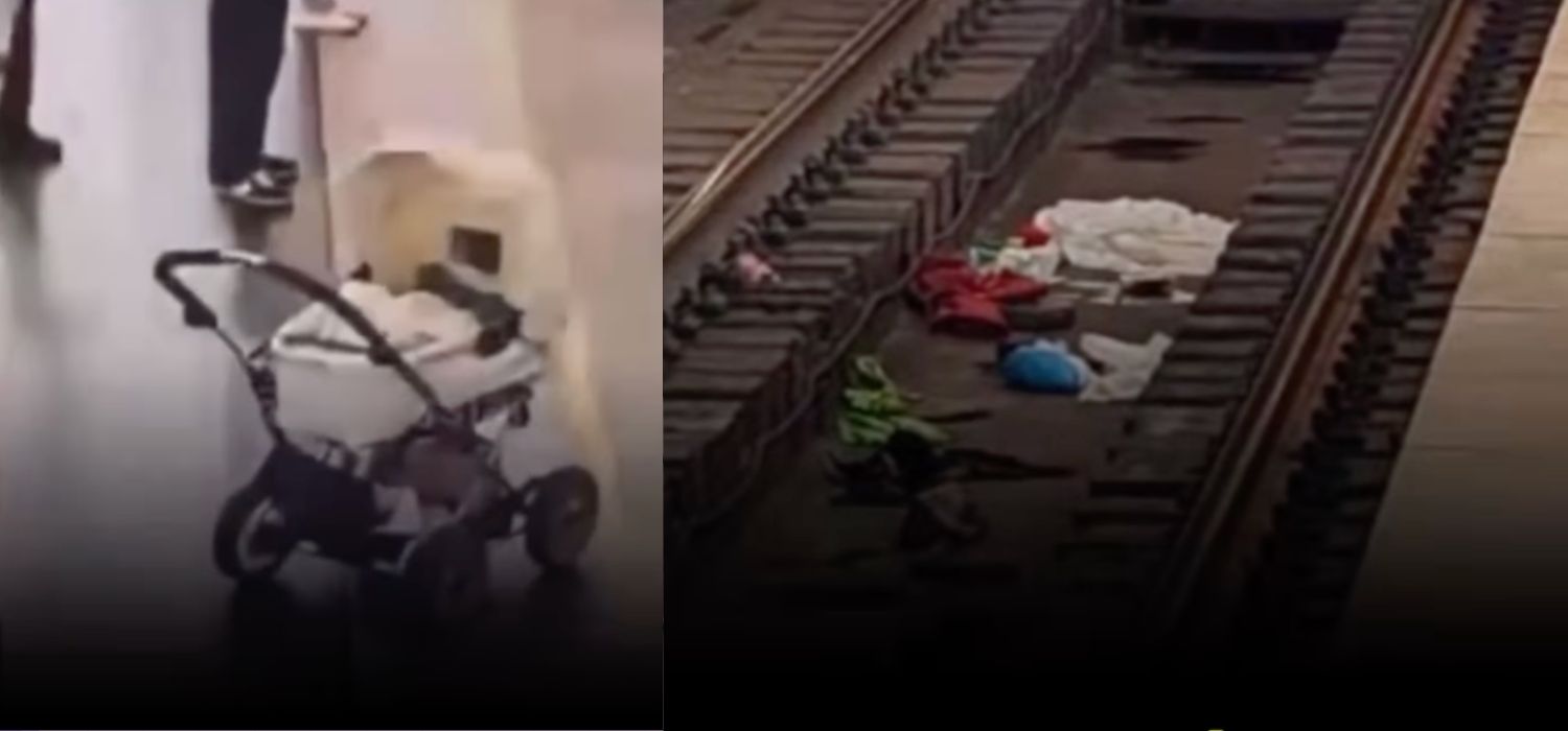 Carriola arrollada por tren en San Petersburgo