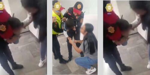 Policías salvan a bebés que se estaba ahogando con un cacahuate en el metro de la CDMX