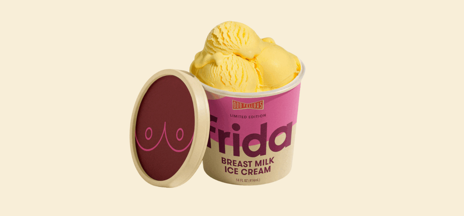 Helado con sabor a leche materna