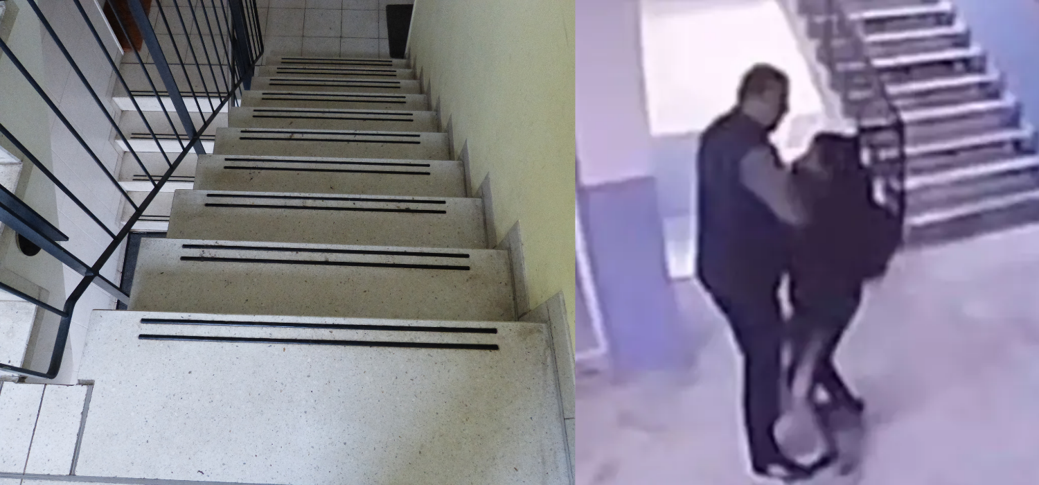 Director empuja a niño con autismo por las escaleras