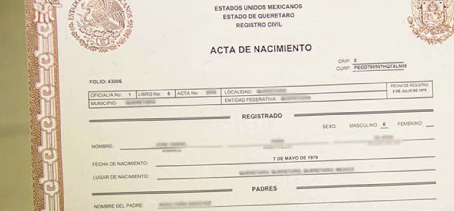 cambios en acta de nacimiento