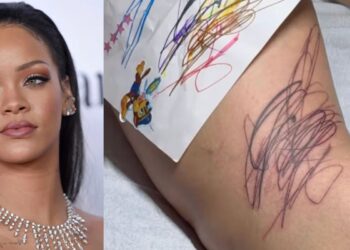 ¡Rihanna se tatúa dibujos de sus hijos!