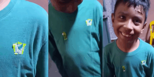 El regalo del Tri al niño que hizo su playera con una bolsa de papas