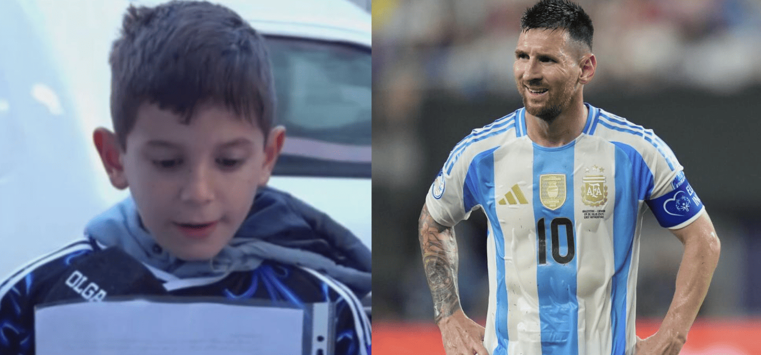 Niño que le escribió una carta a Messi