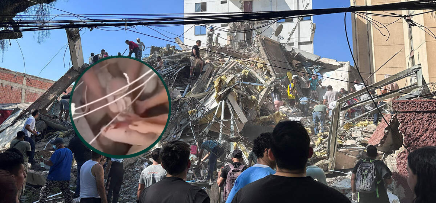 Rescatan a bebé y a mamá después del terremoto